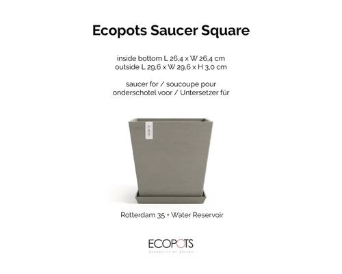 Ecopots Soucoupe Carrée pour pots de fleurs