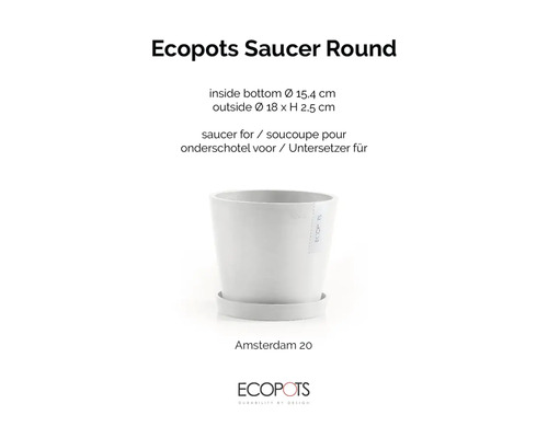 Ecopots Soucoupe Ronde, diamètre 18 cm