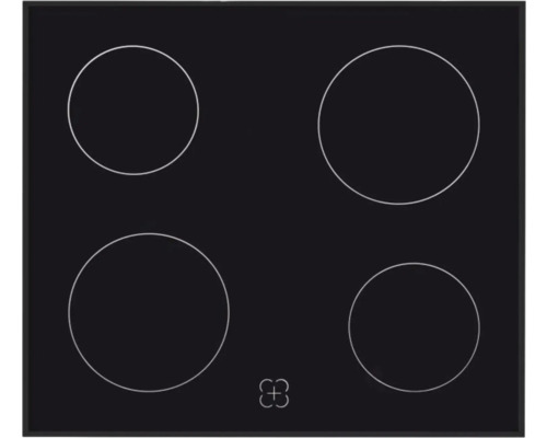 Table de cuisson vitrocéramique avec quatre zones de cuisson
