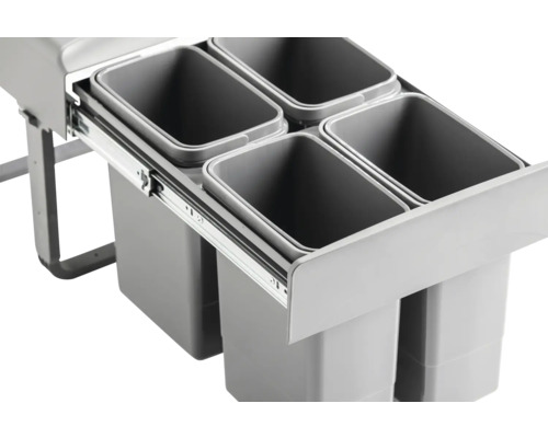 Abfalltrennsystem mit vier Behältern für die Küchenmontage
