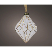 Décoration de sapin de Noël LED en forme de diamant avec design géométrique et suspension