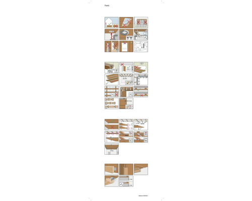 Illustration des instructions de montage pour les panneaux.
