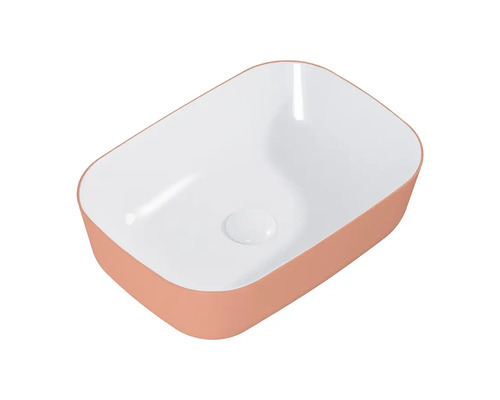 Vasque à poser en céramique, rectangulaire avec angles arrondis