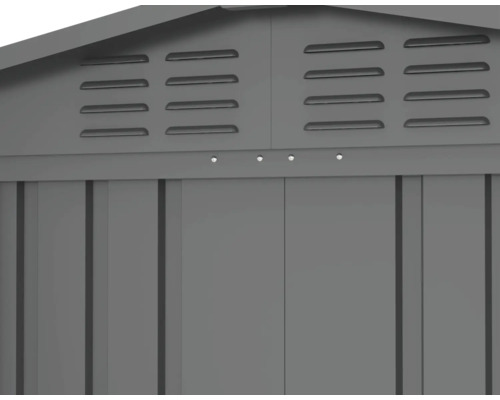 Vue détaillée d''un abri de jardin avec fentes d''aération