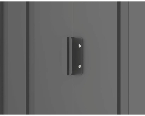 Poignée d''un coffre de jardin en métal