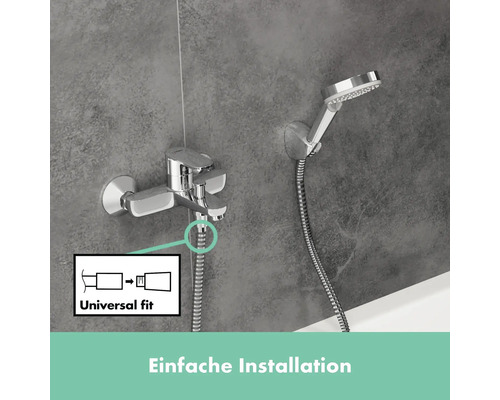 Aufputz-Badarmatur mit Handbrause und Universeller Passform für einfache Installation