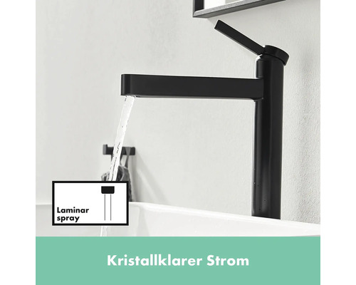 Robinet de lavabo noir avec jet laminaire