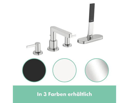 Hansgrohe Metropol Armatur mit Handbrause für die Badewanne, erhältlich in drei Farben