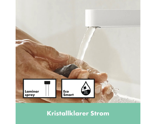 Robinet avec jet laminaire et fonction EcoSmart sous l''eau courante