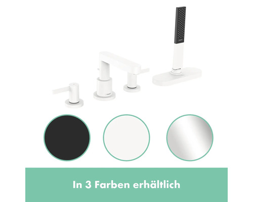 Badewannenarmatur mit Handbrause in verschiedenen Farben erhältlich
