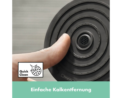 Hansgrohe Duschkopf mit Quick Clean Funktion und Hand zur Kalkentfernung