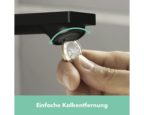 Einfache Kalkentfernung am Wasserhahn mit einer Euro-Münze