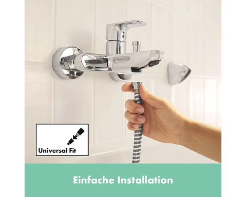 Installation d''une garniture de douche avec raccord universel