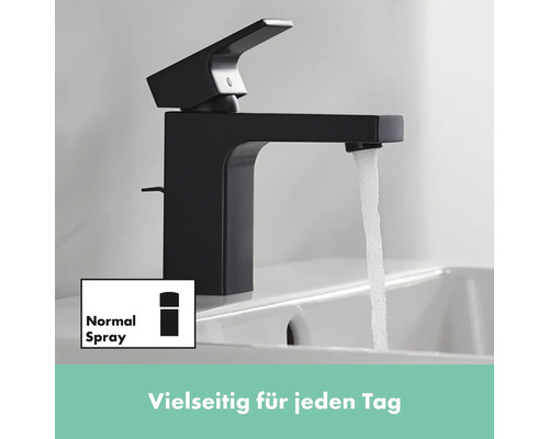 Schwarzer Waschtisch Wasserhahn mit Normalstrahl