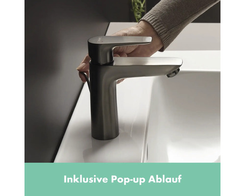 Waschtischarmatur mit Ablaufgarnitur auf einem Waschbecken