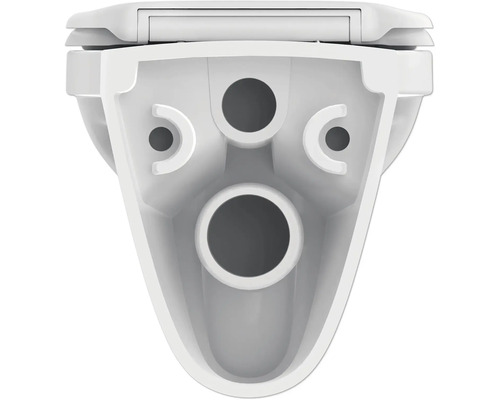 Toilette en coupe avec trous pour montage mural