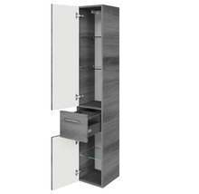 Jungborn Hochschrank VENTITRE BxHxT 30 x 168 cm x 33 cm Frontfarbe graphit struktur quer holzdekor