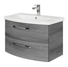 Jungborn Waschtischunterschrank VENTITRE BxHxT 80 x 49,2 x 43 cm Frontfarbe graphit struktur quer holzdekor
