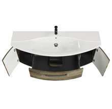 Meuble sous-vasque avec lavabo, deux portes et tiroir