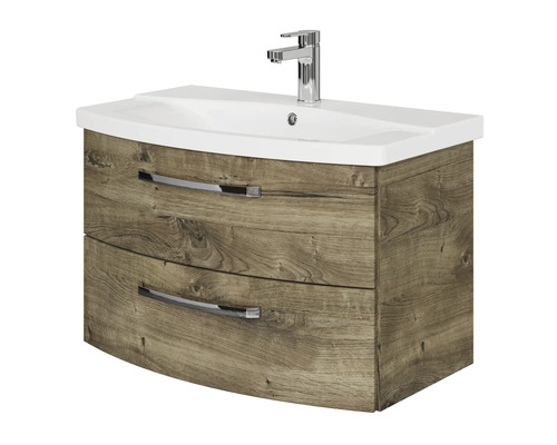 Waschtischunterschrank mit zwei Schubladen und einem Waschbecken