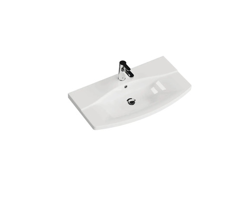 Lavabo en céramique avec robinet pour salle de bains