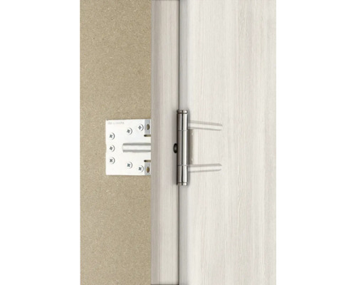 Porte fixée avec une charnière de porte.