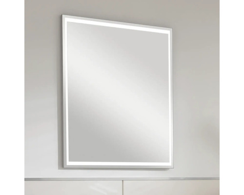 Miroir de salle de bain rectangulaire avec éclairage LED