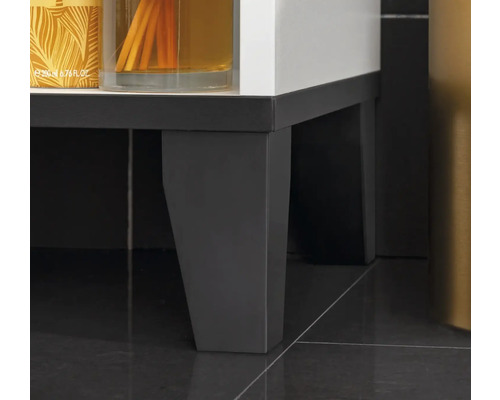 Vue détaillée d''un meuble de salle de bains avec pieds