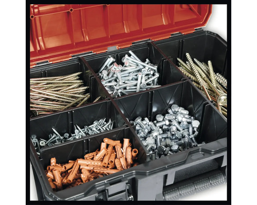 Sortimentskasten gefüllt mit Schrauben, Bolzen und Dübeln