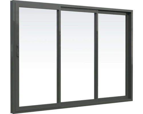 Dreiteiliges Schiebefenster mit Rahmen