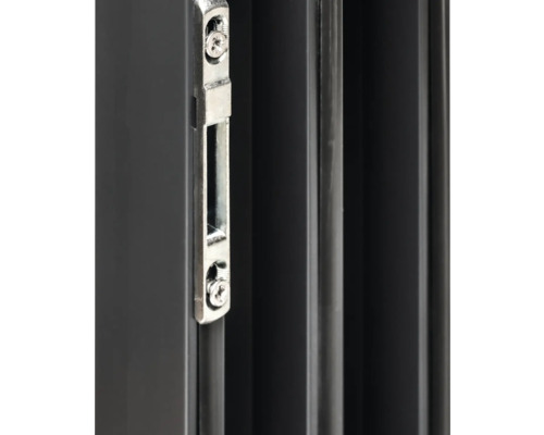 Nahaufnahme eines Fensterriegels mit Schrauben an einem Fenster