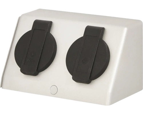 Doppelsteckdose mit Klappdeckel für den Außenbereich