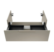 Badmöbel-Set FACKELMANN B.Paris BxHxT 905 x 493 x 465 mm Frontfarbe cubanit grey mit Glaswaschtisch