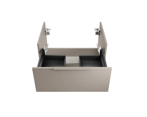 Meuble sous-vasque avec tiroirs ouverts