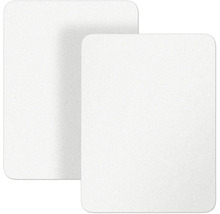 Deux dessous de verre rectangulaires en feutre blanc