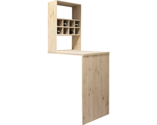 Table de bar en bois avec casier à vin