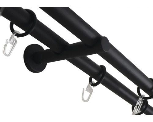 Doppelgardinenstange mit Gardinenringen und Haken
