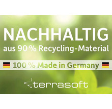 Nachhaltig aus 90 Prozent Recyclingmaterial, 100 Prozent Made in Germany