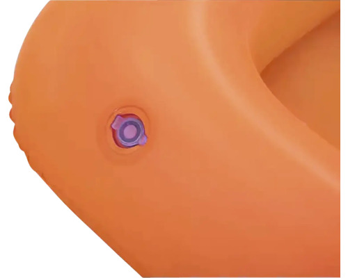 Gros plan d''une bouée de natation orange avec valve