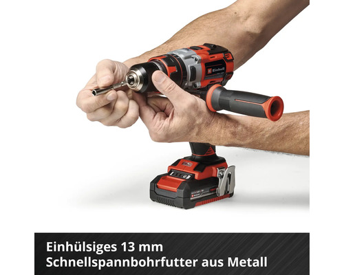 Einhell Akku-Bohrschrauber mit Bohrfutter im Einsatz