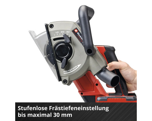 Einhell Akku-Mauernutfräse mit stufenloser Frästiefeneinstellung bis maximal 30 Millimeter
