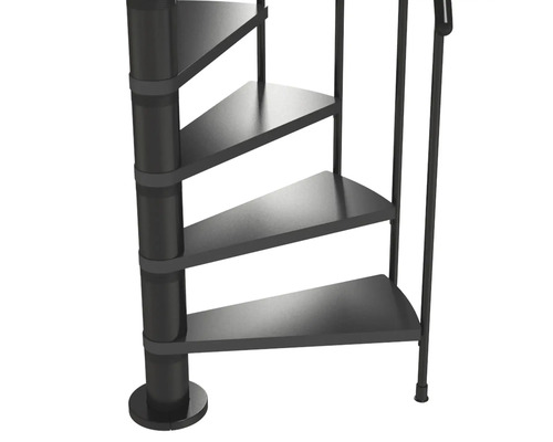 Image détaillée d''un escalier en colimaçon.