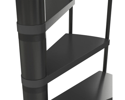 Vue détaillée d''un escalier en colimaçon avec marches en métal