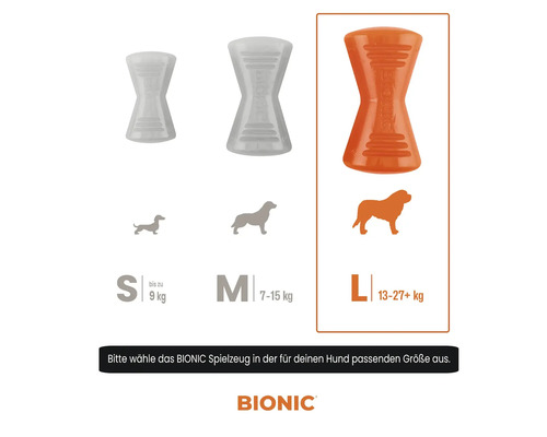 Jouets Bionic de différentes tailles pour chiens de différents poids.