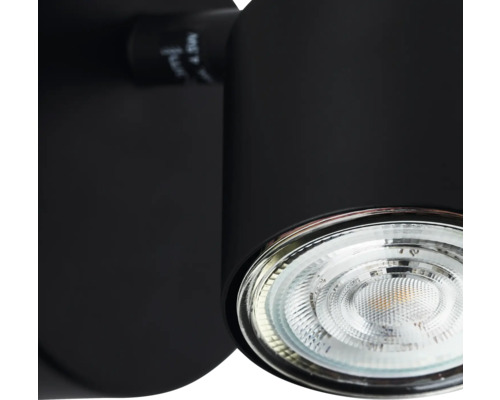 Gros plan d''un plafonnier noir avec spot LED