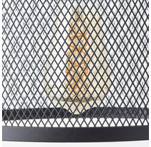 Vue détaillée d''une lampe avec abat-jour en treillis métallique