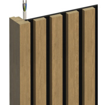 Panneau en bois avec conduit électrique pour montage mural