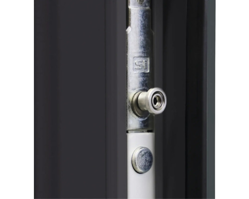 Vue détaillée d''une serrure de porte avec bouton rotatif
