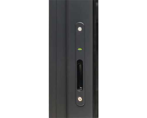 Detailansicht eines Türgriffs mit Schloss