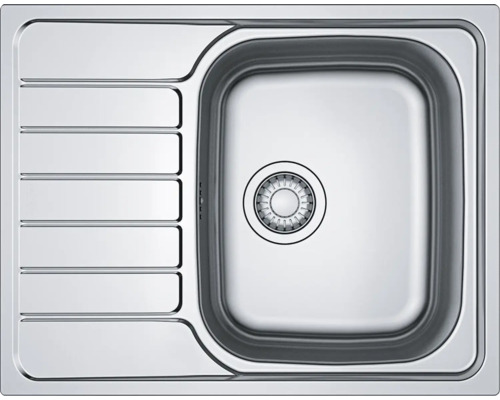 Spülbecken aus Edelstahl mit Abtropffläche